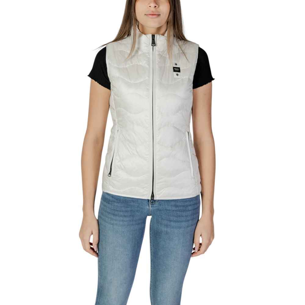 Blauer White Polyamide Sleveless Jacket
