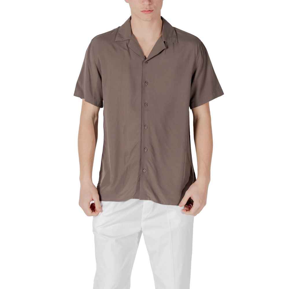 Gianni Lupo Brown Viscose Shortsleeve