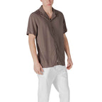 Gianni Lupo Brown Viscose Shortsleeve