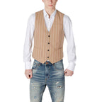 Gianni Lupo Beige Polyester Waistcoat