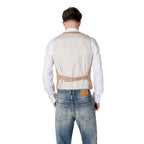 Gianni Lupo Beige Polyester Waistcoat