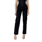 ICHI Black Cotton Relaxed Fit Jean