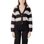 Jacqueline De Yong Black And White Marabou Cardigan