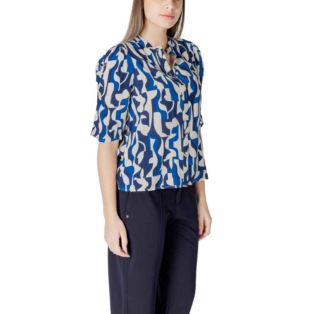 ICHI Blue Viscose Blouse