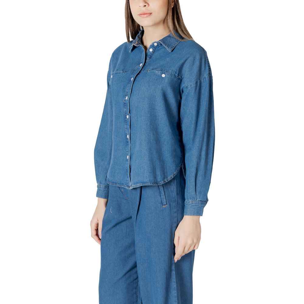 ICHI Blue Cotton Shirt