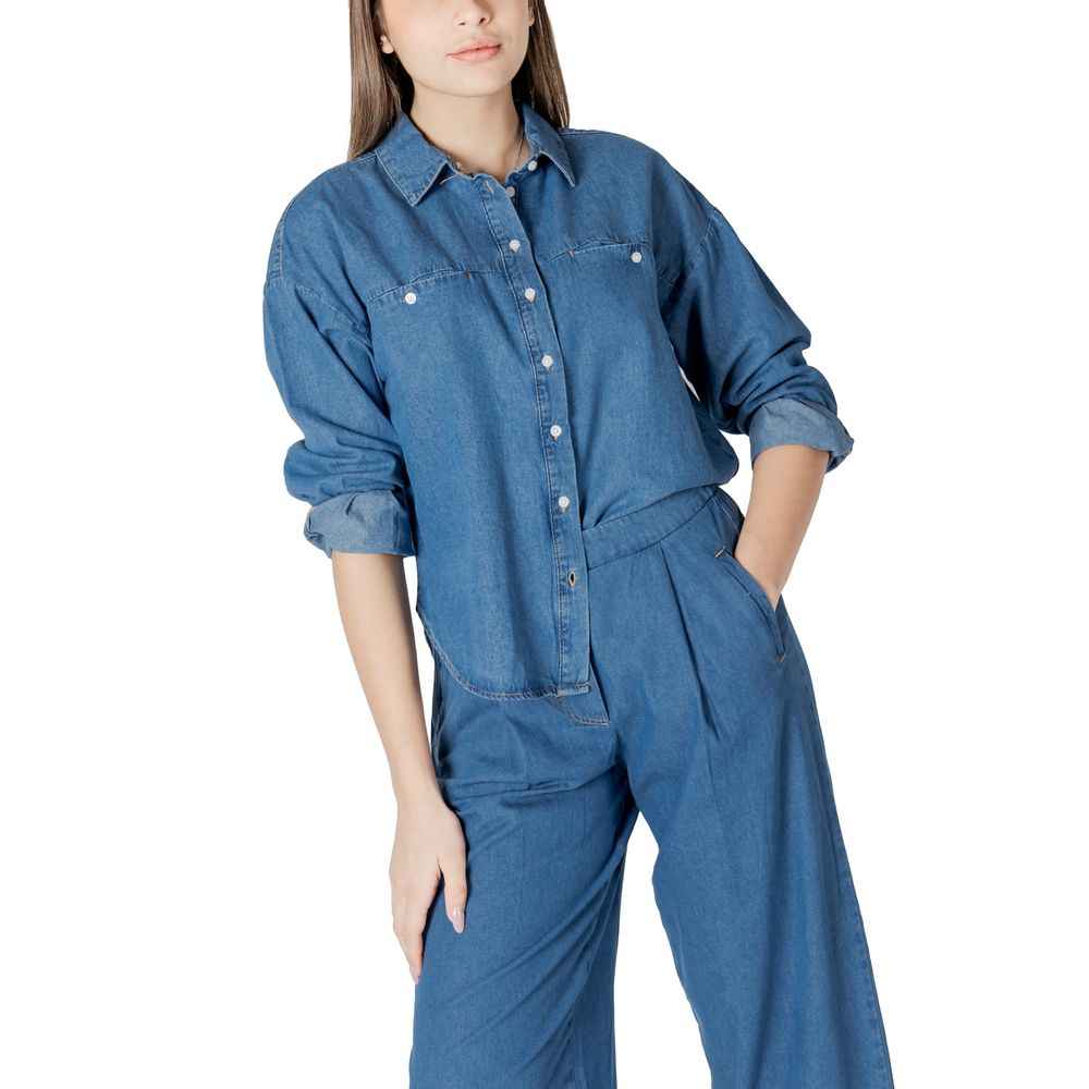 ICHI Blue Cotton Shirt