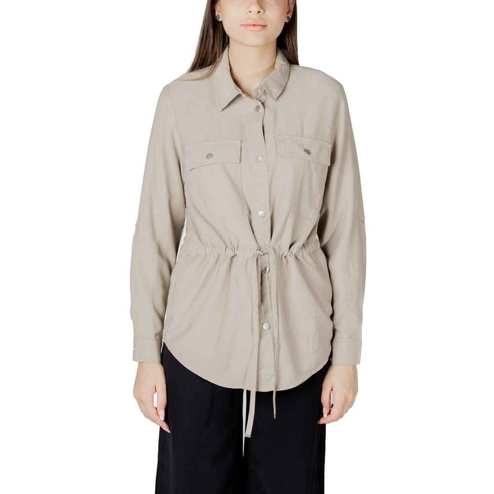 Only Beige Viscose Shirt
