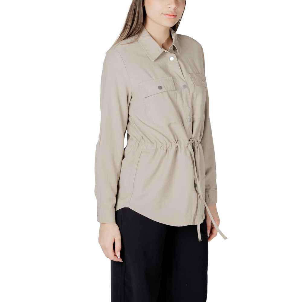 Only Beige Viscose Shirt