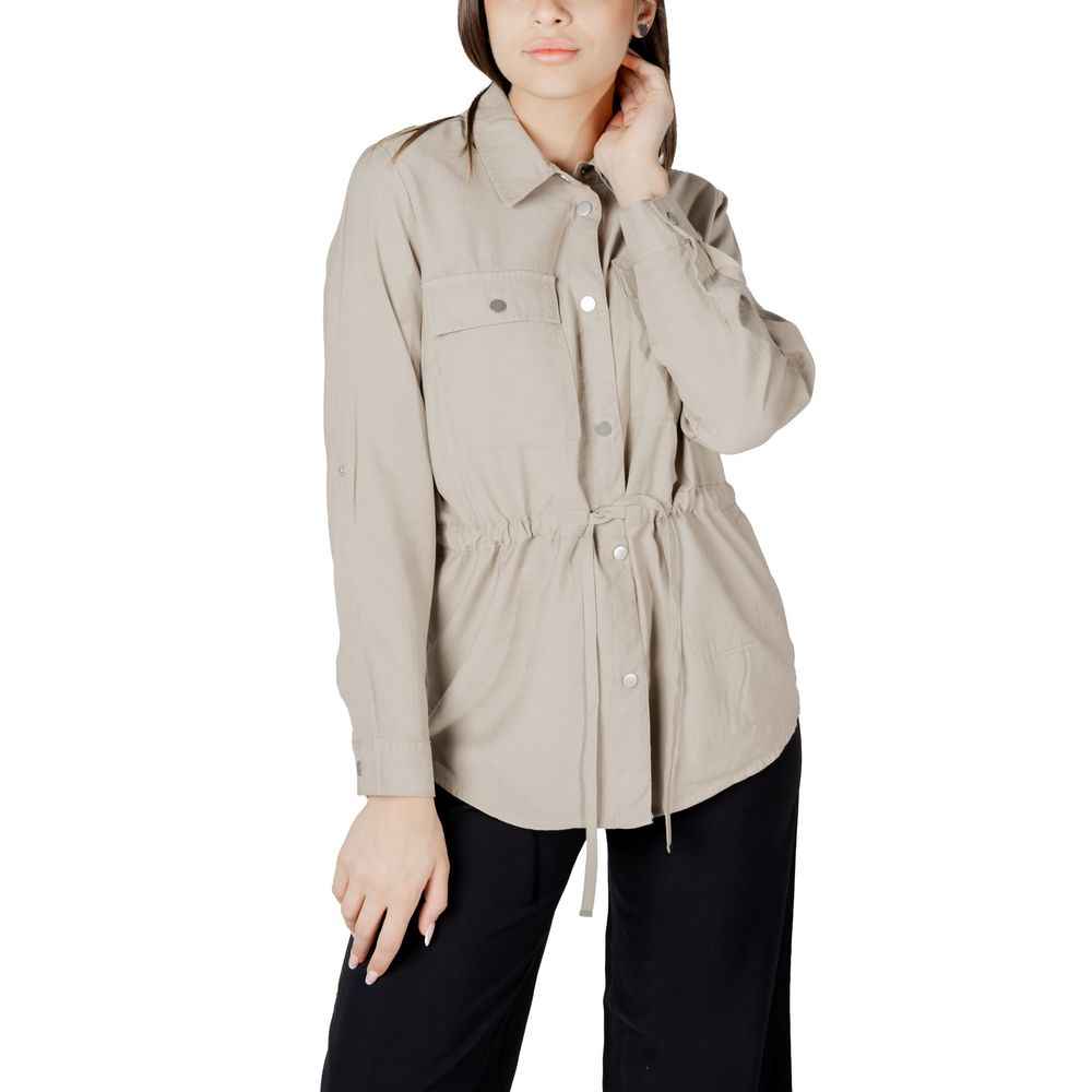 Only Beige Viscose Shirt
