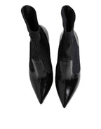 Dolce & Gabbana Black Stretch Stilettos Booties Socks Shoes