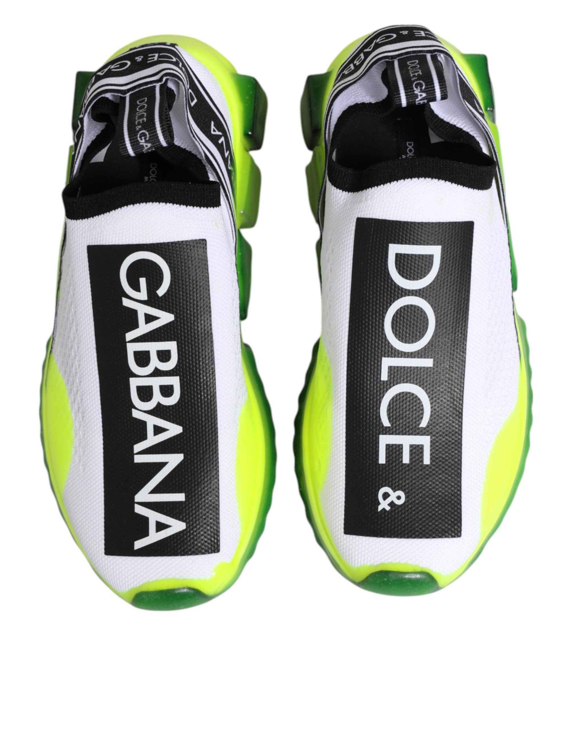 Dolce & Gabbana Black White Slip On Sorrento Sneakers Shoes