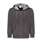 Timberland Black Cotton Men Sweater with Hood and Zip