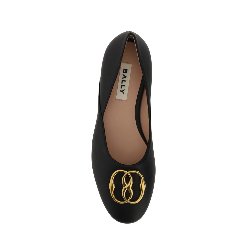 Bally Black Calfskin Ballet Flats