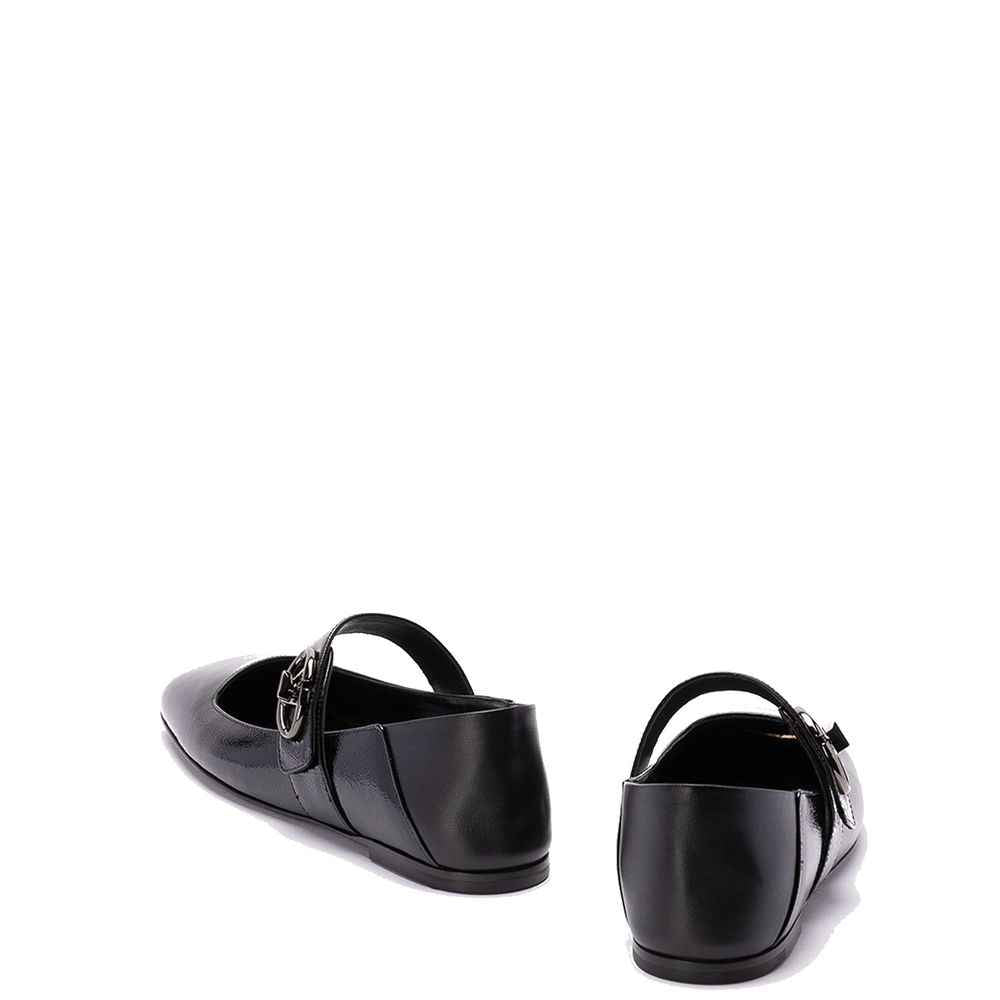 Valentino Garavani Leather Locker Ballerina Flats