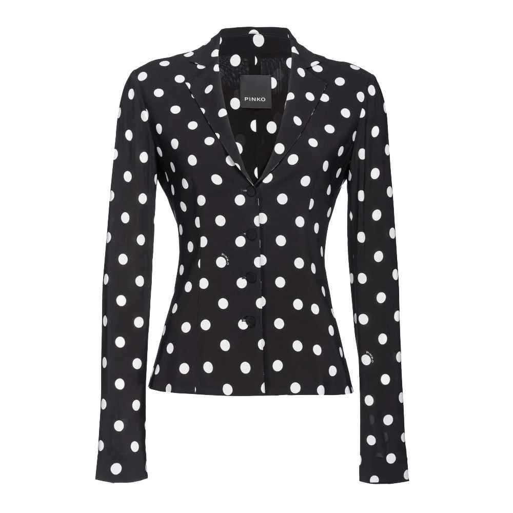 PINKO Black Viscose Women Blazer