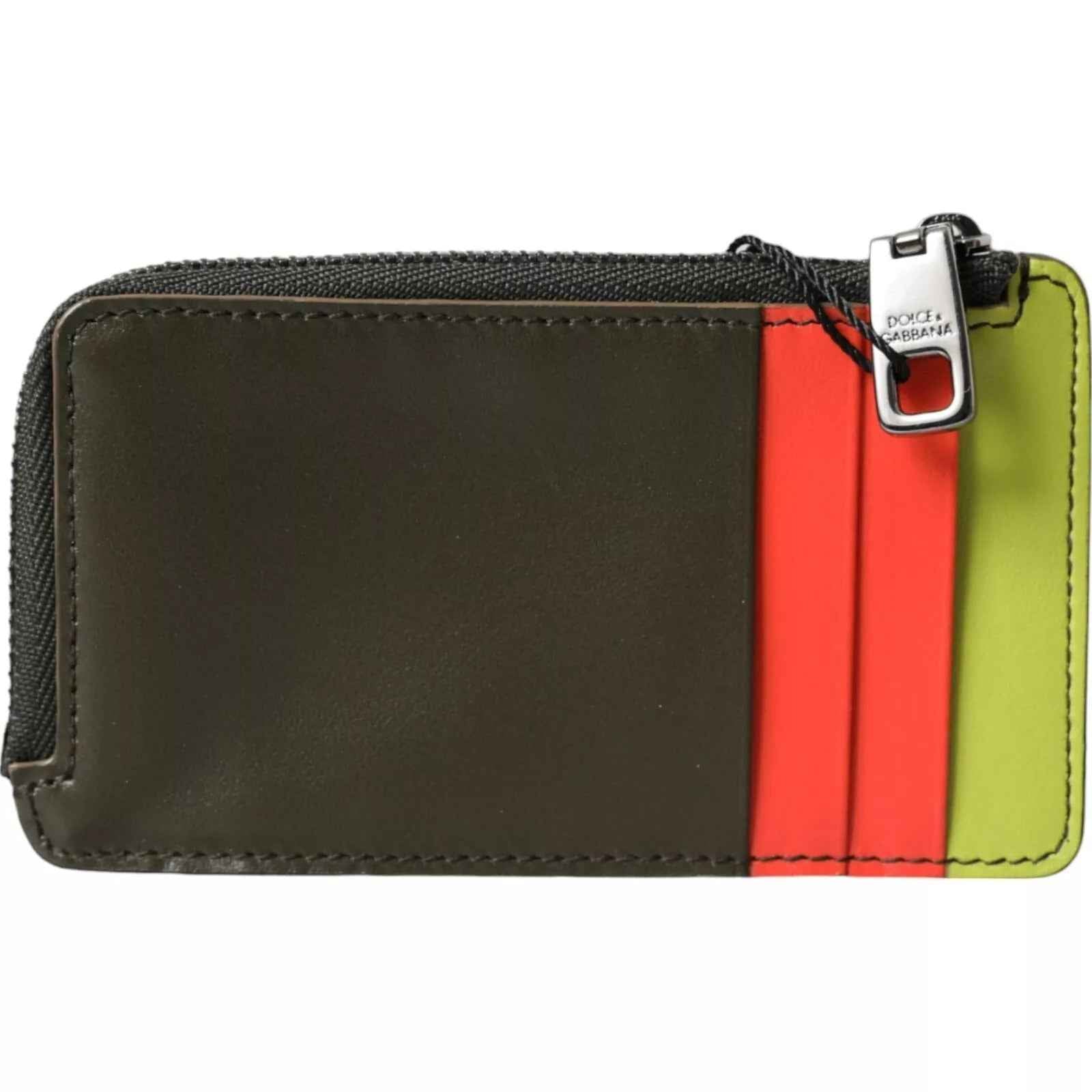Dolce & Gabbana Multicolor Calfskin Leather Logo Card Holder Women Wallet