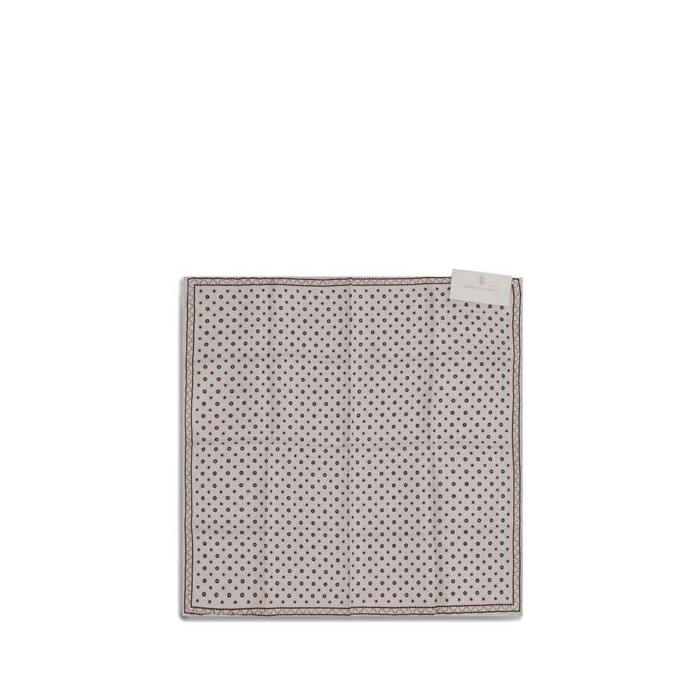 Brunello Cucinelli Polka Dot Silk Pocket Square