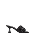 Prada Black Leather Platform Sandals