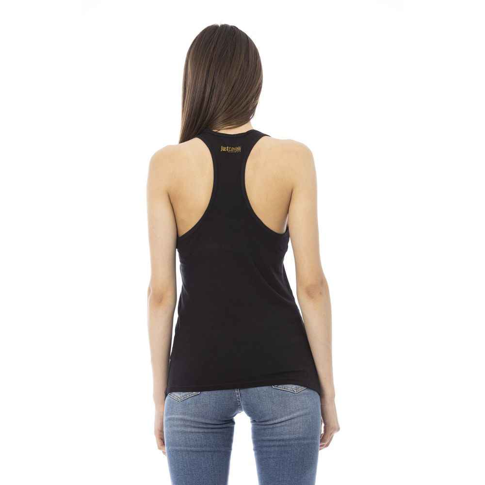 Just Cavalli Black Viscose Tank Top