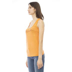 Just Cavalli Orange Viscose Tank Top