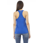 Just Cavalli Blue Viscose Tank Top