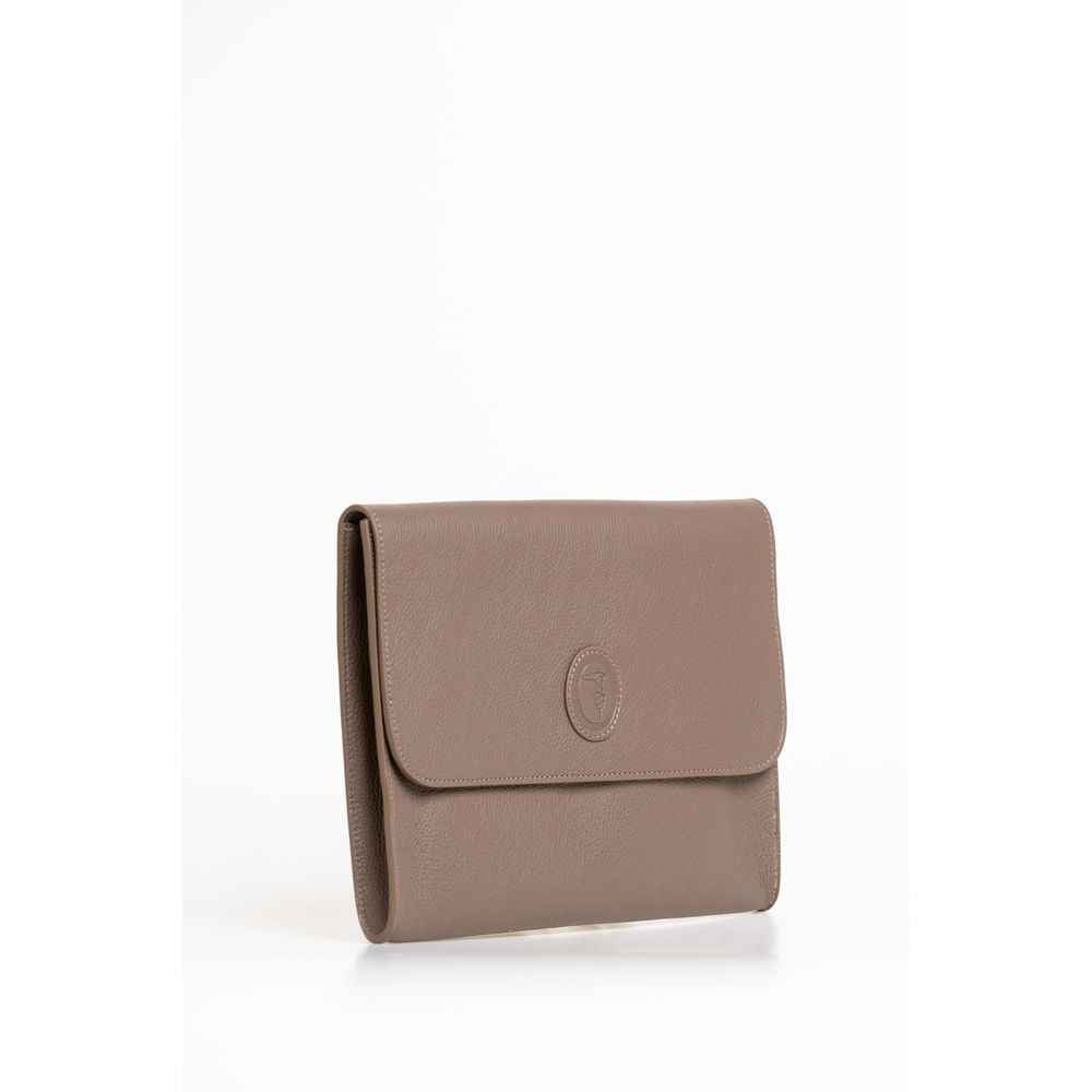 Trussardi Brown Polyester Clutch Bag