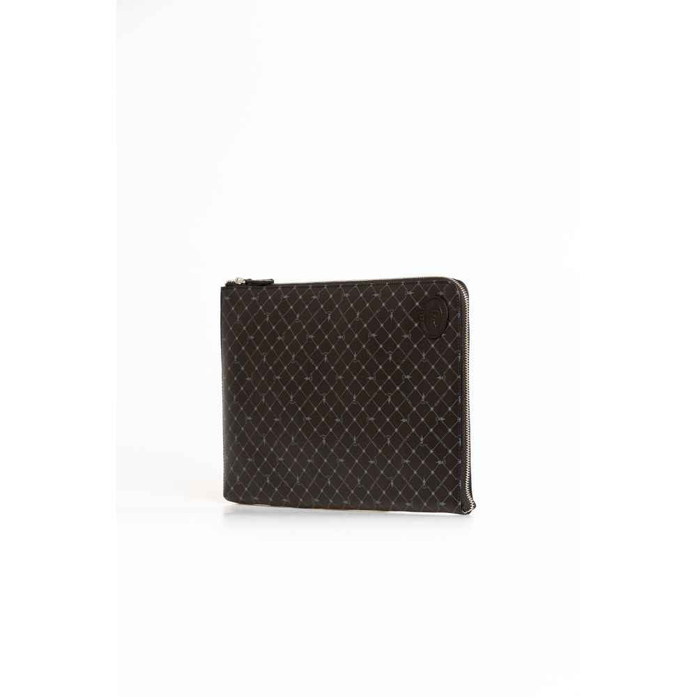 Trussardi Black Leather Clutch Bag