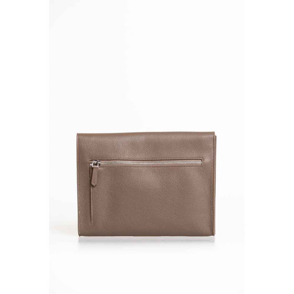 Trussardi Brown Polyester Clutch Bag