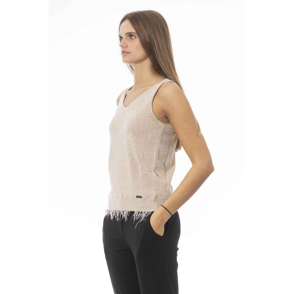 Baldinini Trend Beige Wool Women Top