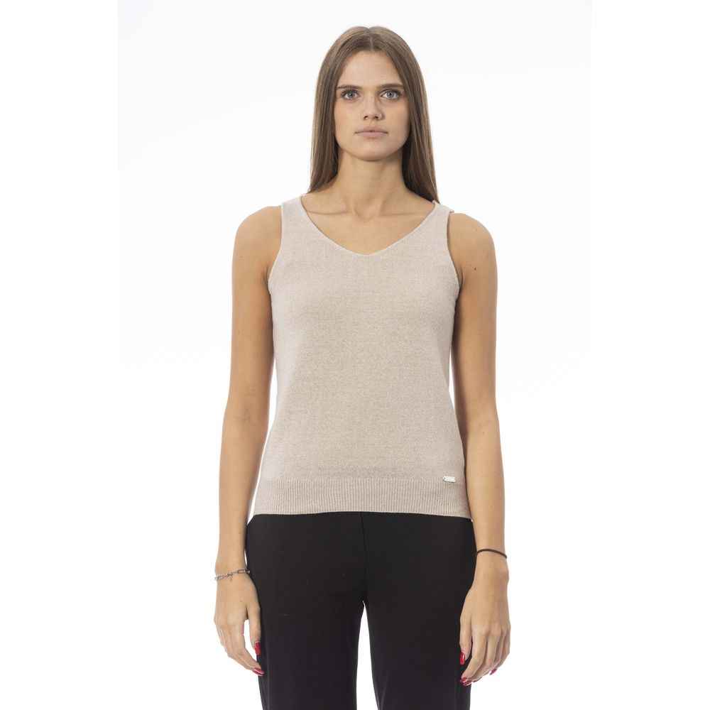 Baldinini Trend Beige Fabric Tank Top