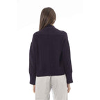 Alpha Studio Purple Merino Wool Cardigan