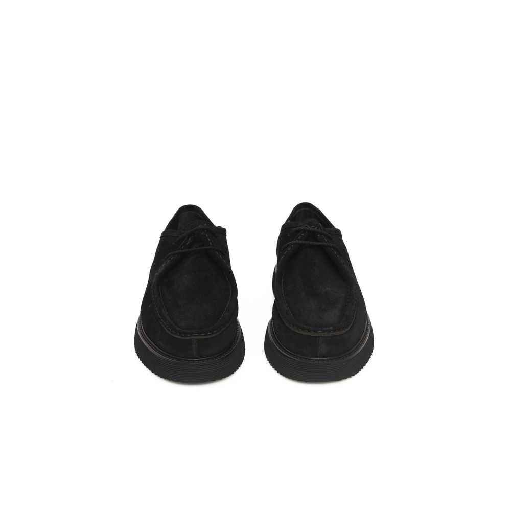 Cerruti 1881 Black Calfskin Men Derby Shoe