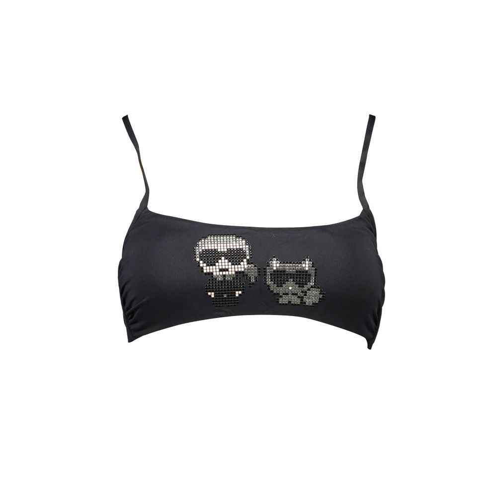 Karl Lagerfeld Black Elastane Swimwear
