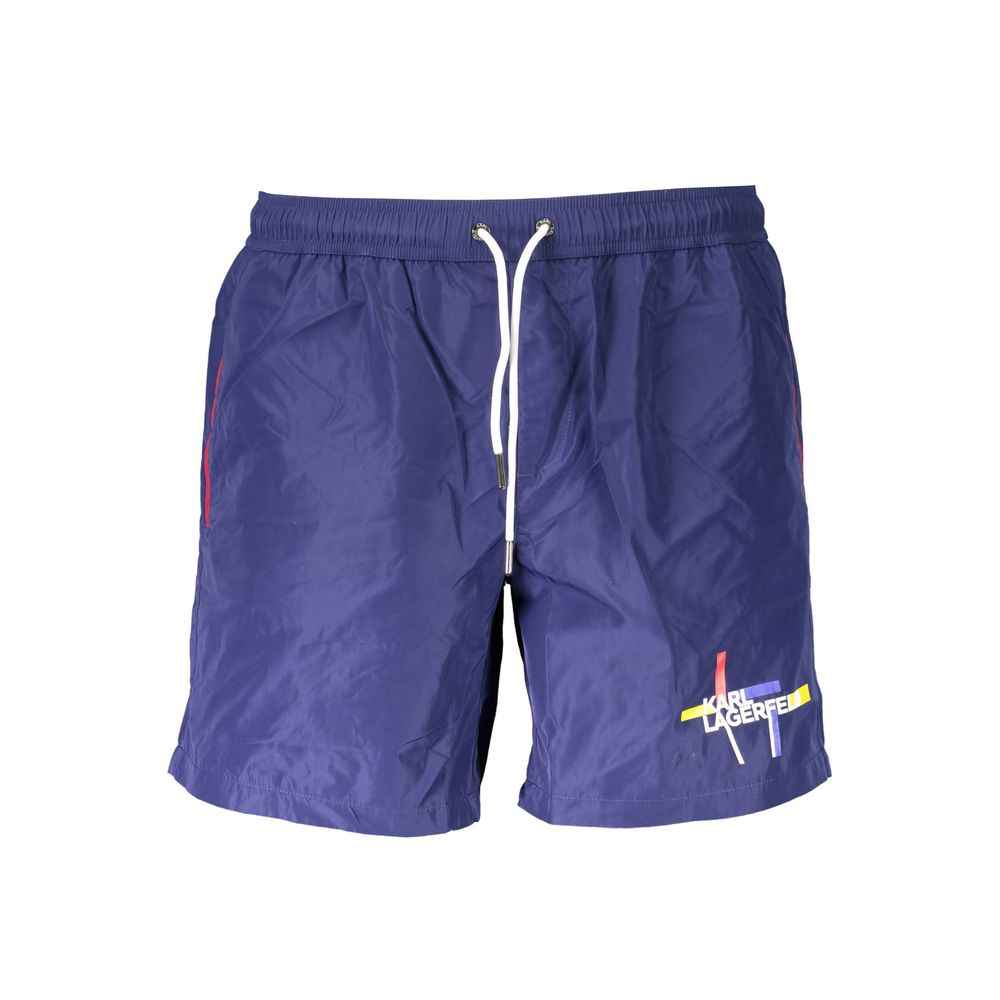 Karl Lagerfeld Blu Polyester Men's Swim Boxer