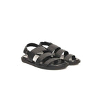 Cerruti 1881 Black Leather Men Sandal
