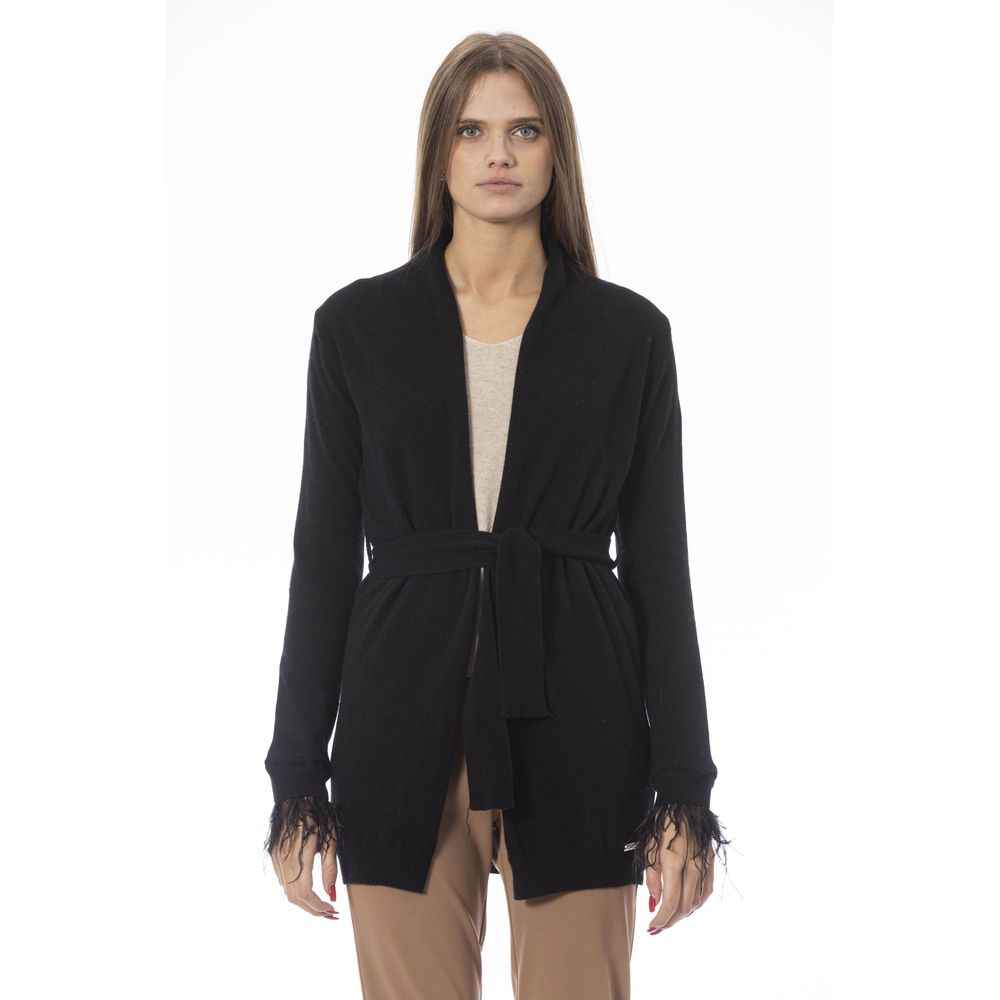 Baldinini Trend Black Wool Cardigan