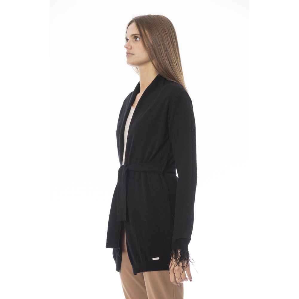 Baldinini Trend Black Wool Cardigan