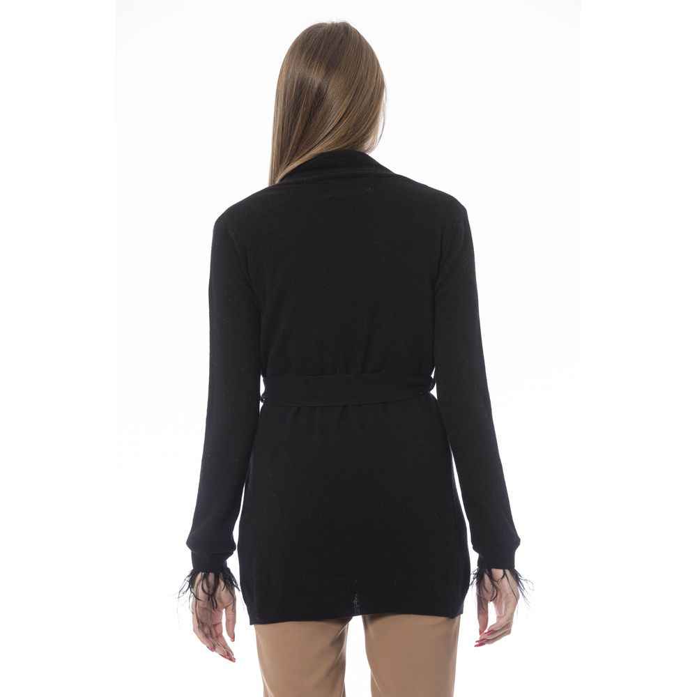 Baldinini Trend Black Wool Cardigan