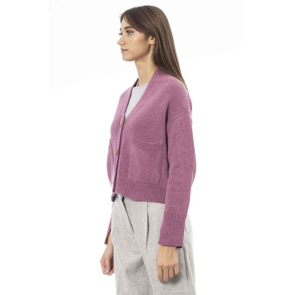 Alpha Studio Multicolor Merino Wool Cardigan
