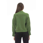 Alpha Studio Green Merino Wool Women Cardigan