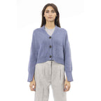 Alpha Studio Light Blue Merino Wool Cardigan