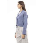 Alpha Studio Light Blue Merino Wool Cardigan