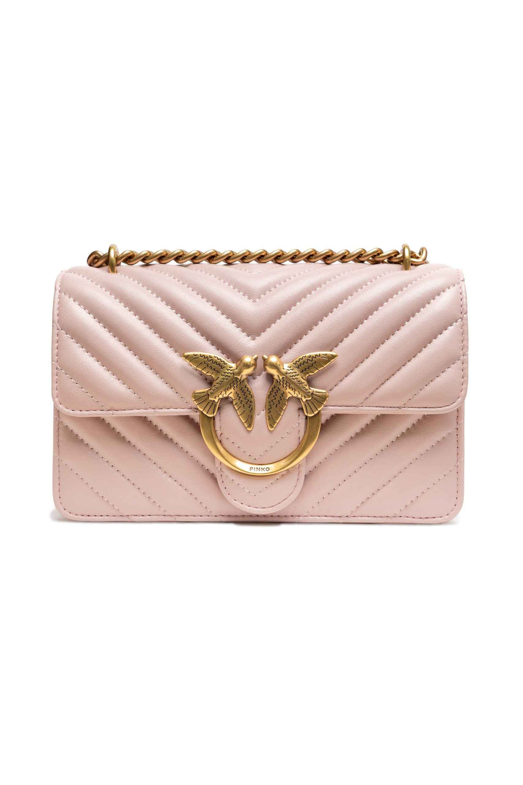 PINKO Powder Pink Mini Love Bag One Chevron