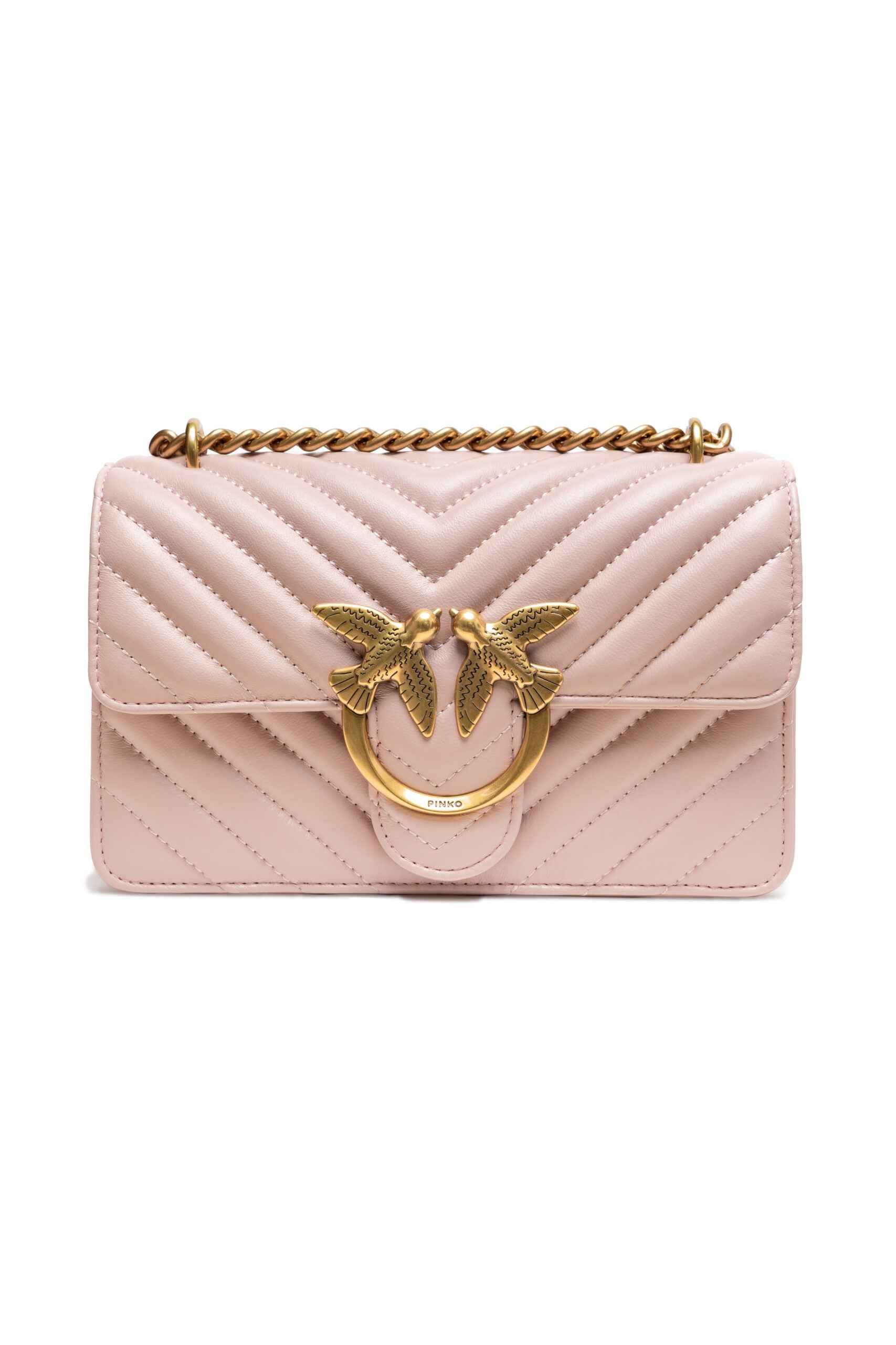PINKO Powder Pink Mini Love Bag One Chevron