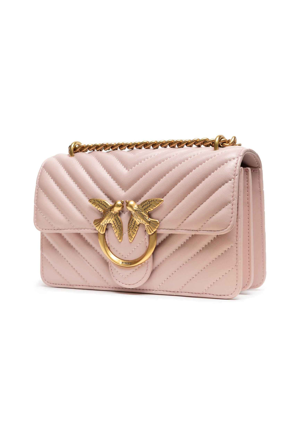 PINKO Powder Pink Mini Love Bag One Chevron