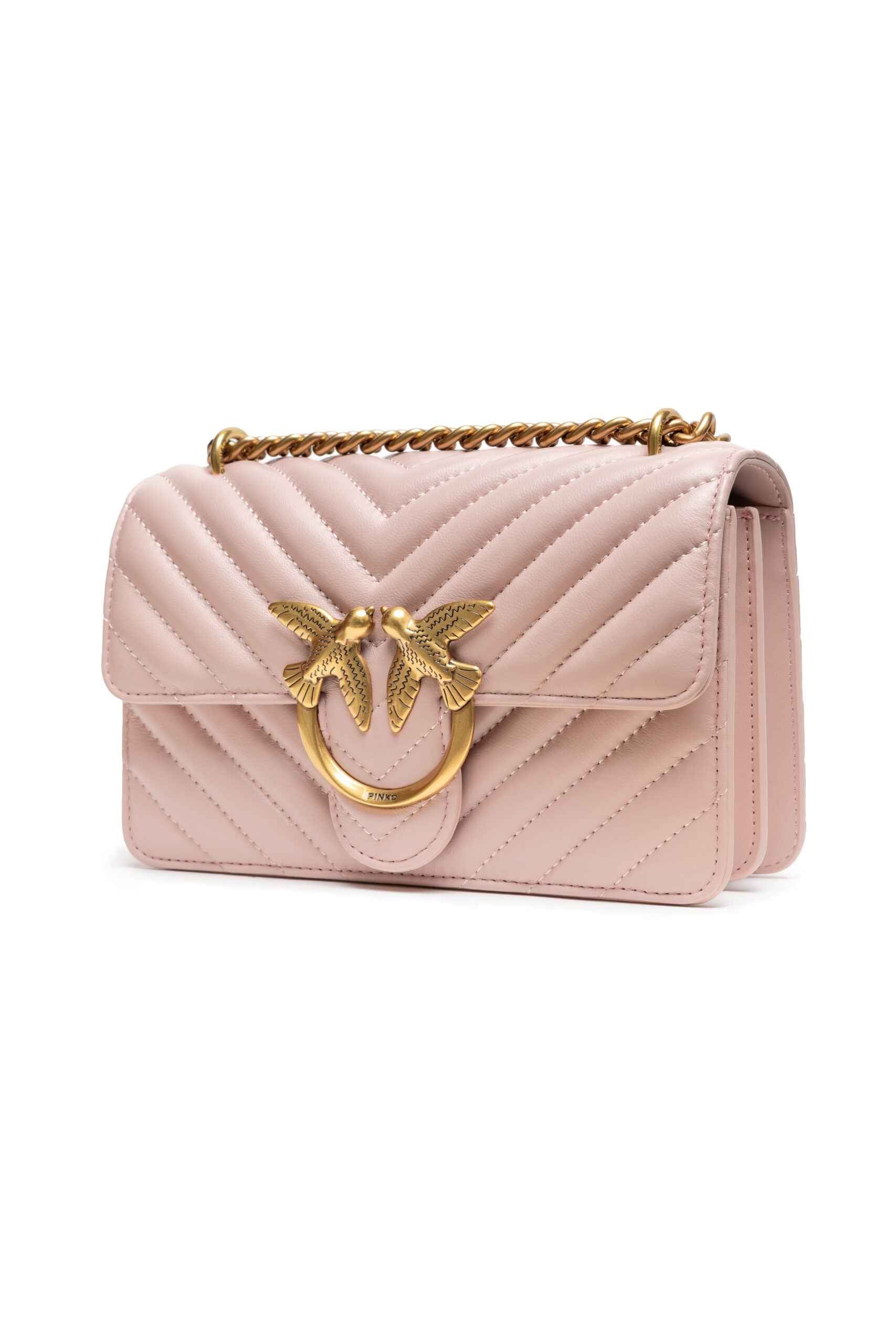 PINKO Powder Pink Mini Love Bag One Chevron