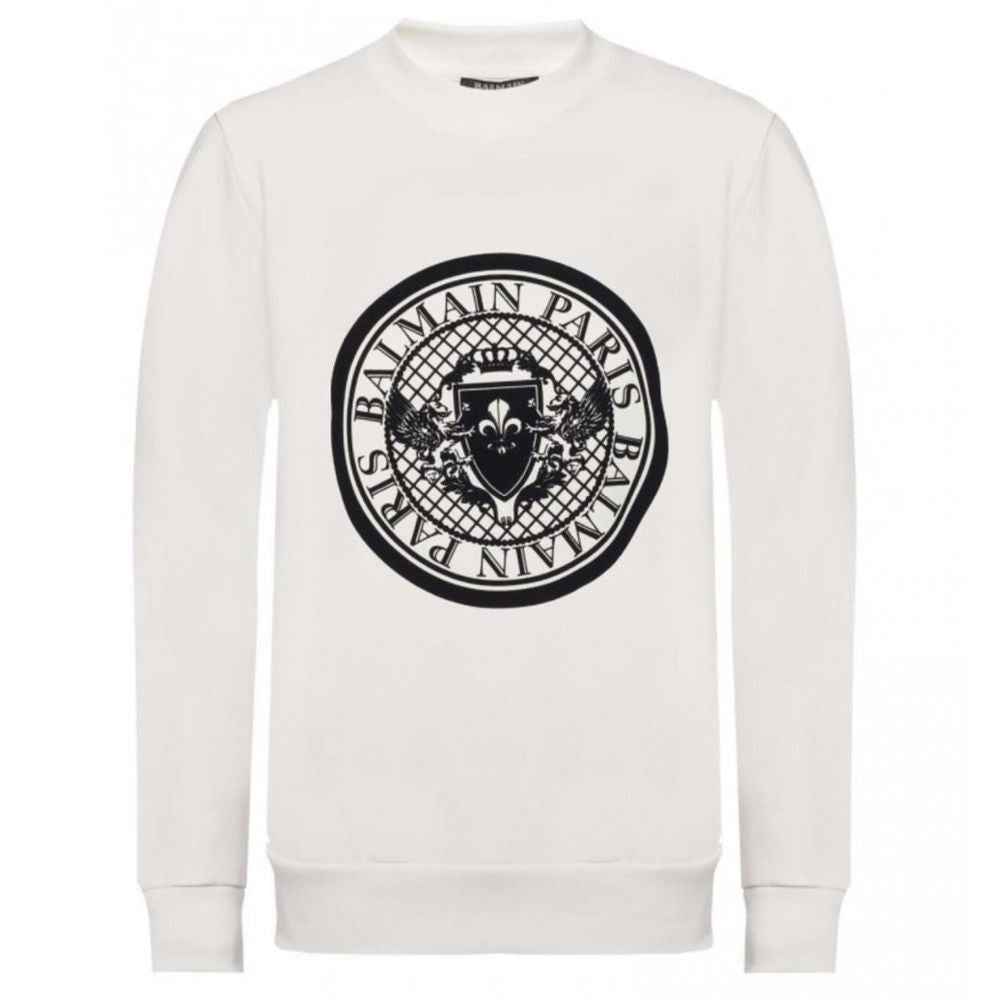 Balmain White Cotton Sweatshirt
