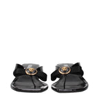 Versace Black Leather Stiletto Heel Sandals