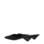 Prada Black Satin Flat Sandals