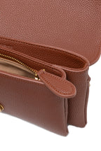 PINKO Brown Leather Love Boucle Riga Shoulder Bag